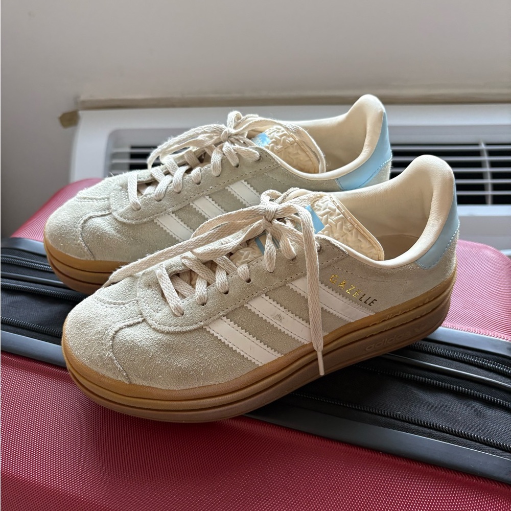 Adidas Gazelle Bold Women's Cream, blue and White Sneakers